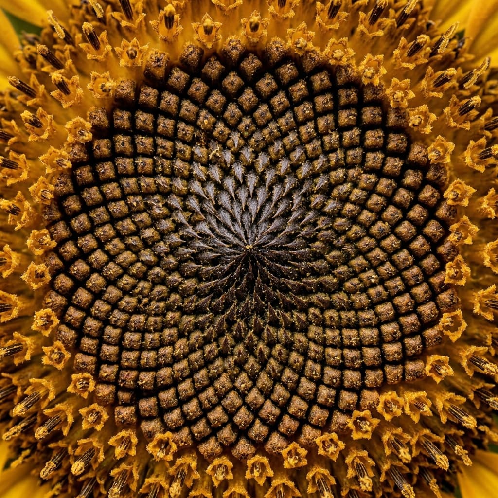 Sunflower seed spiral